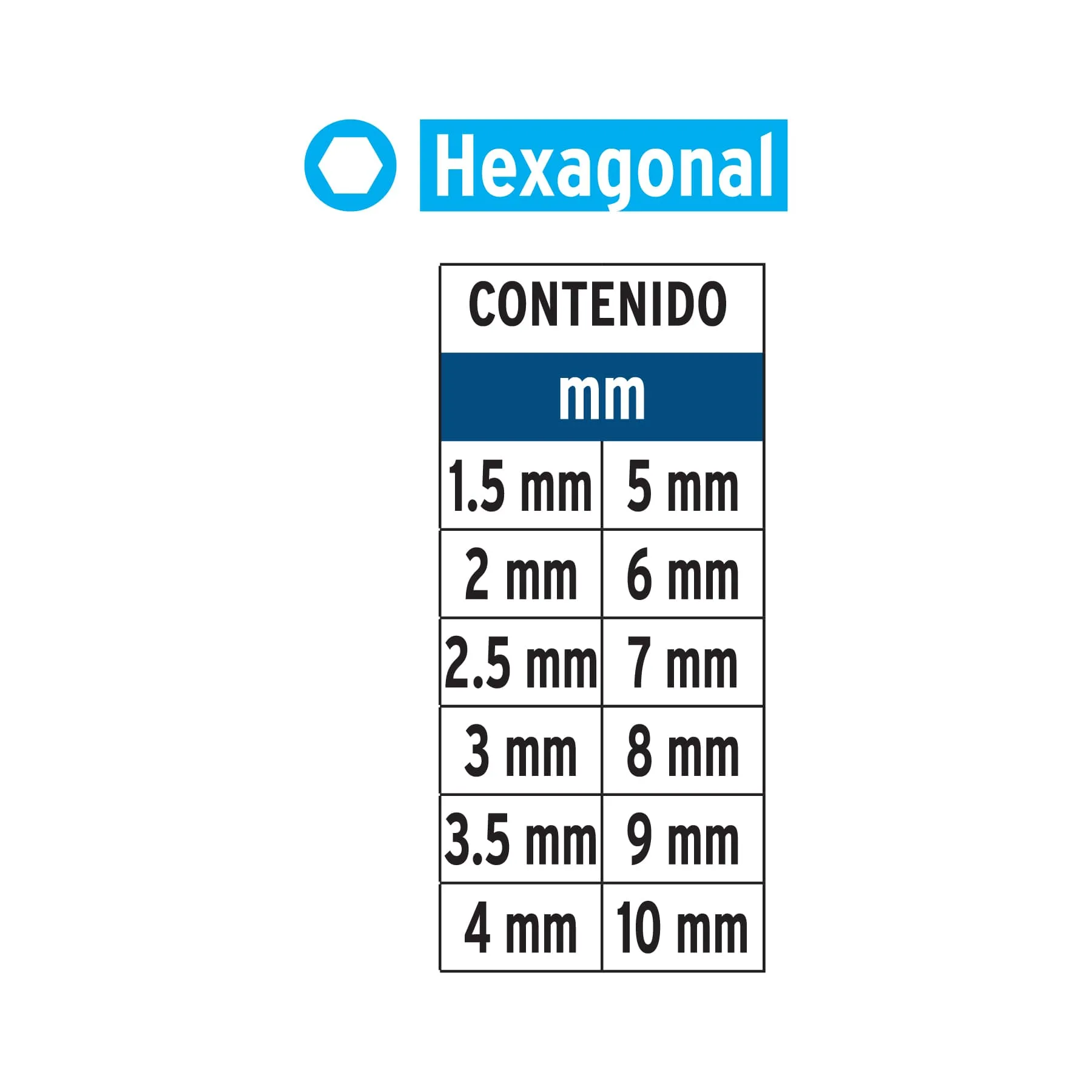 Juego de 12 puntas para desarmador Largo 2 " Truper Exagonales mm