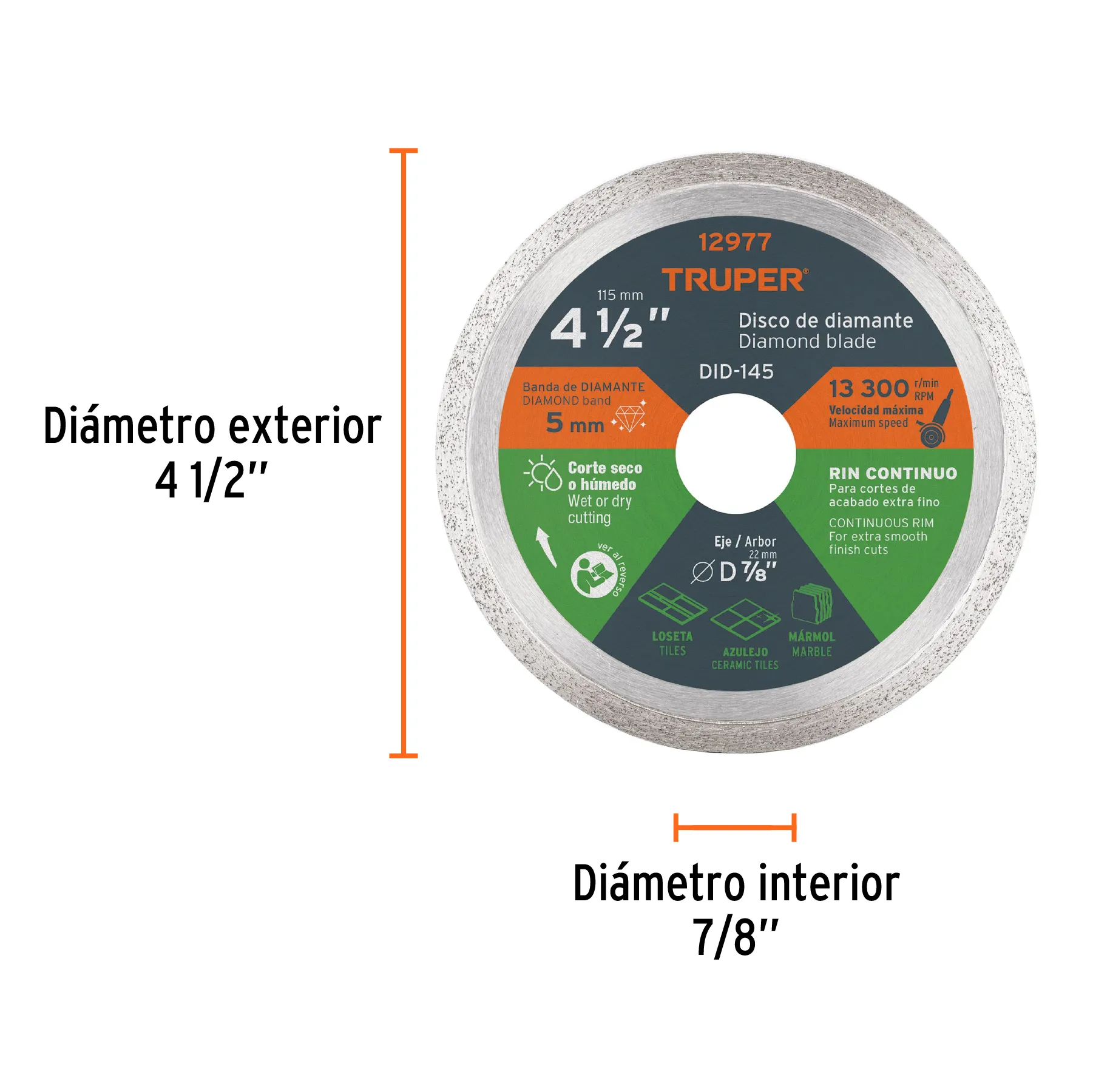 Disco de diamante 4-1/2 " Truper