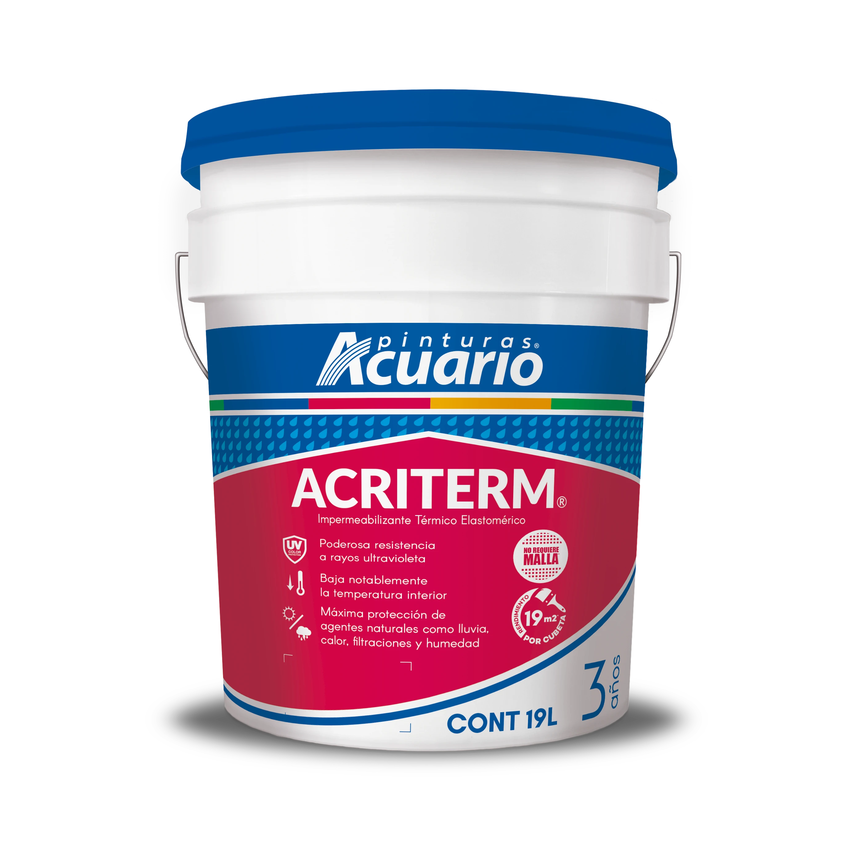 Impermeabilizante Blanco 19 L 3 Años Acuario Acriterm