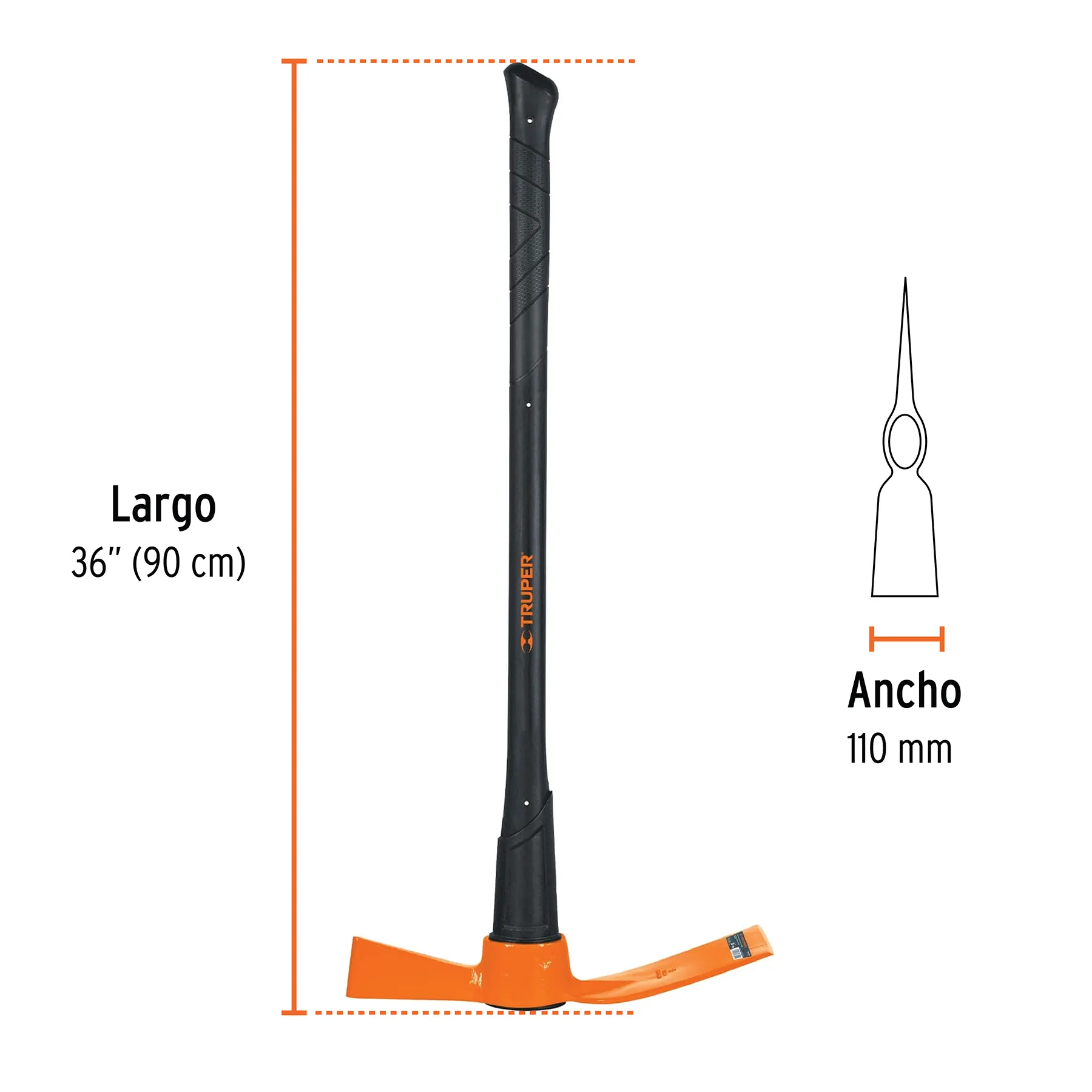 Talacho-hacha 110 mm Truper Fibra de vidrio