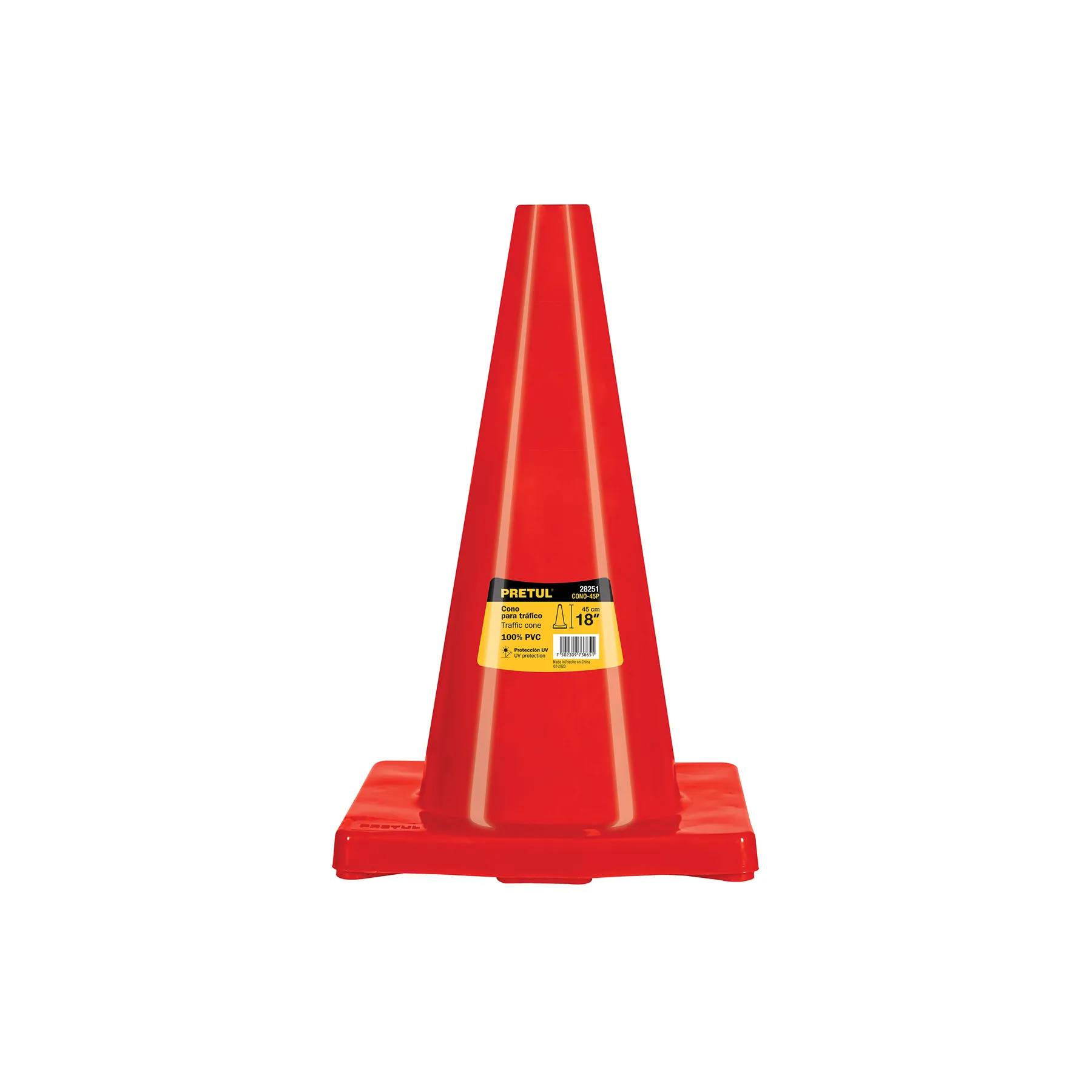 Cono para trafico 45 cm (18") Pretul De pvc