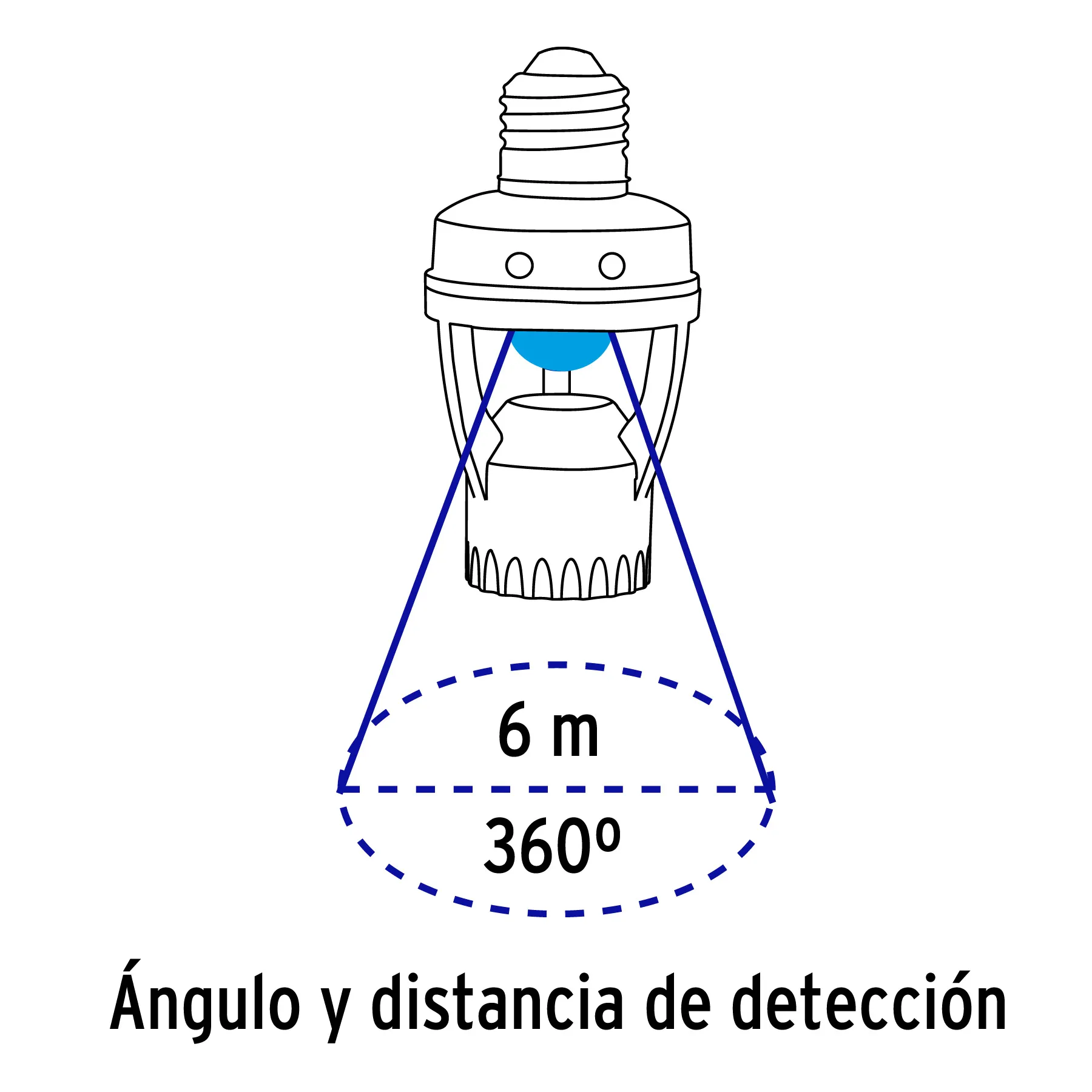 Soquet (Porta-lampara) Blanco Volteck Policarbonato Con sensor de movimiento