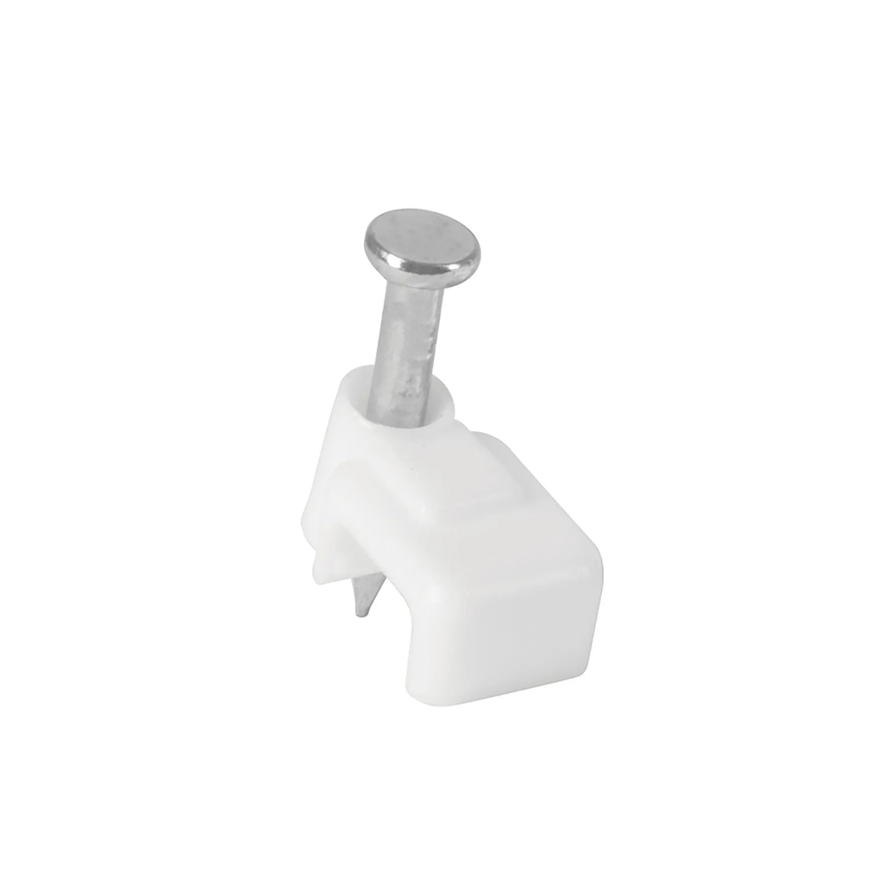 Grapas para cable Blanca Volteck 3 x 6 mm Plana Por bolsa (20 pz)