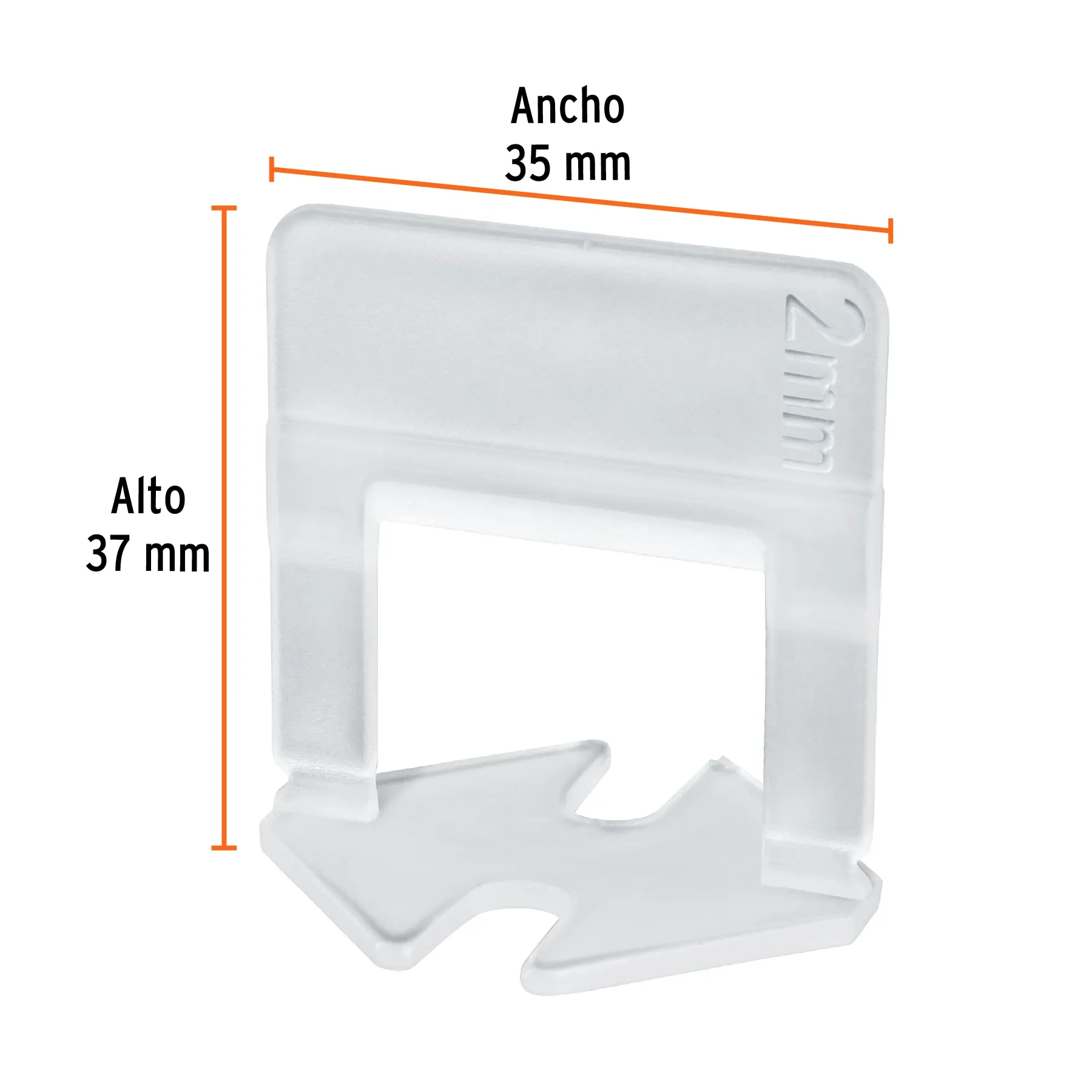 Ancla para nivelación de azulejos Recta Truper 2 mm Bolsa (100 pz)