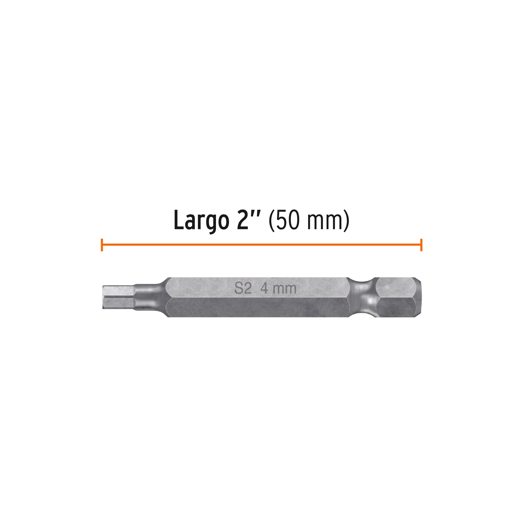 Punta hexagonal Largo 2 " Truper 4 mm Estuche con 5 pz