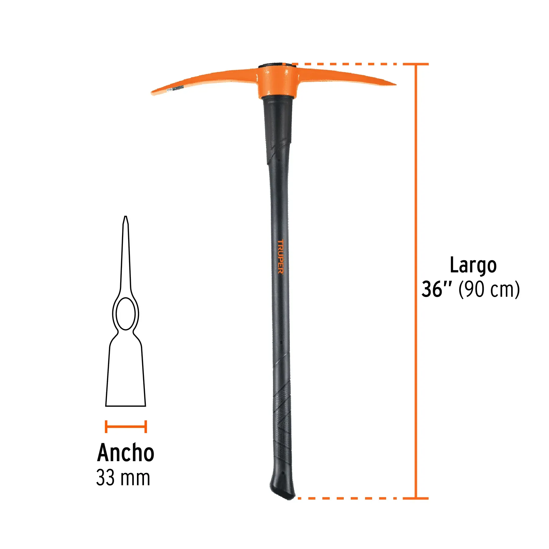 Zapapico 36 " (90 cm) Truper Fibra de vidrio