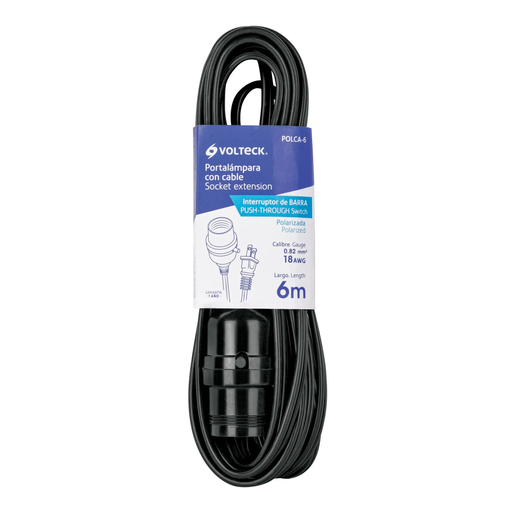 Portalampara de baquelita 6 m Volteck Con cable