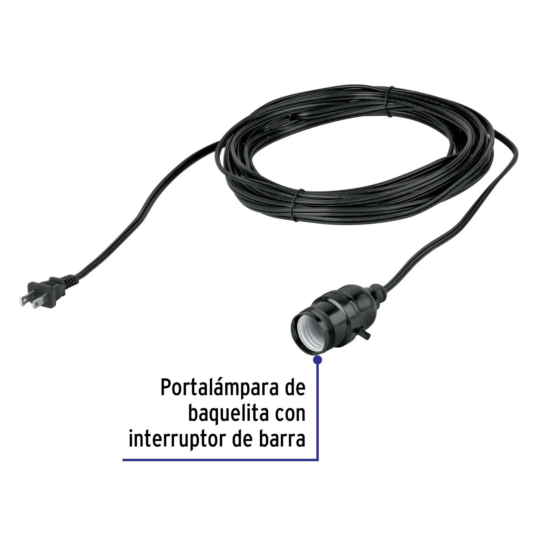 Portalampara de baquelita 6 m Volteck Con cable