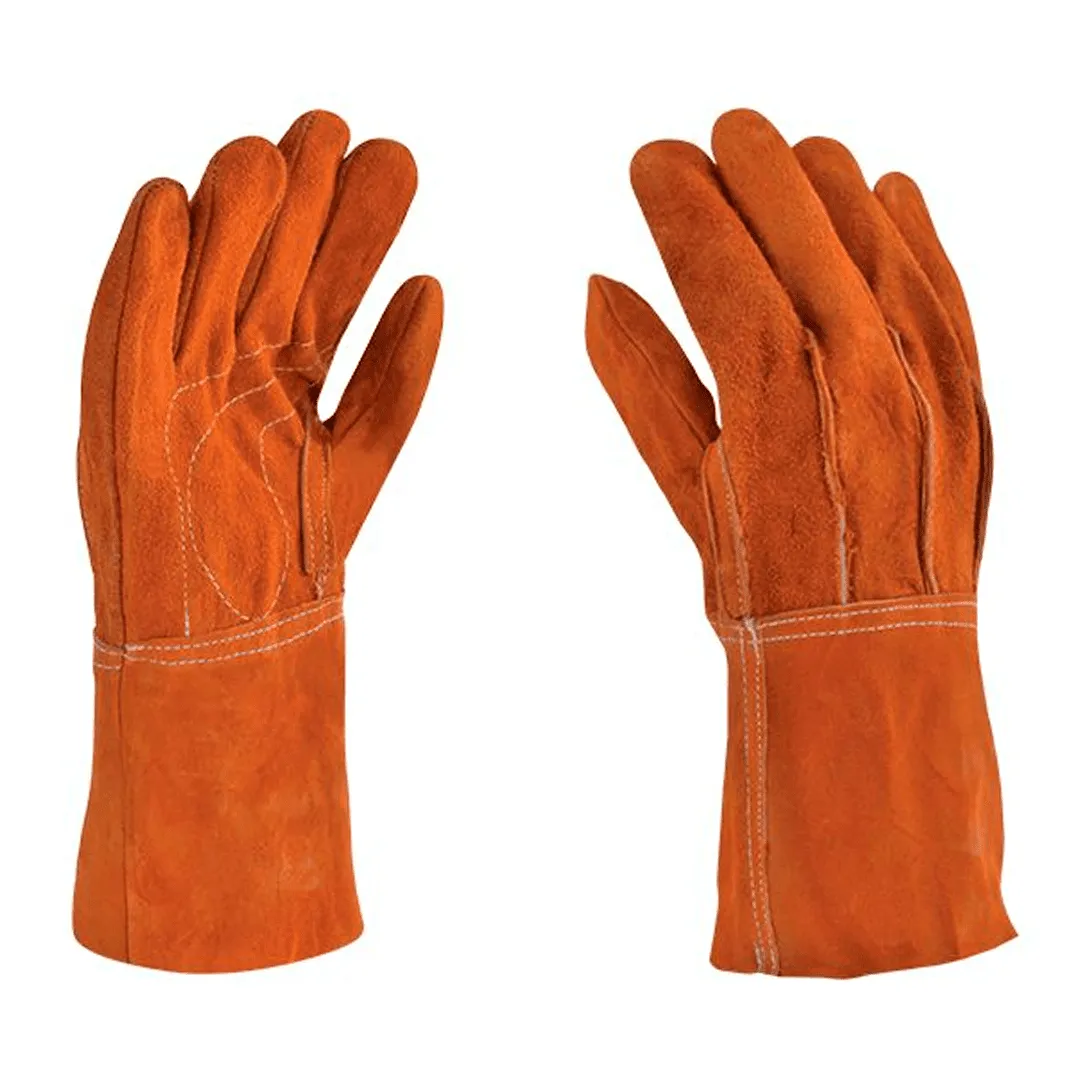 Guantes De Carnaza Unitalla Naranja largo