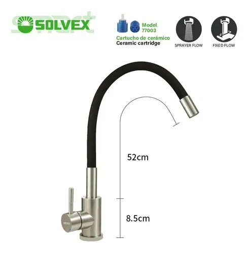 Monomando para fregadero Cromado Solvex SP-10034-N