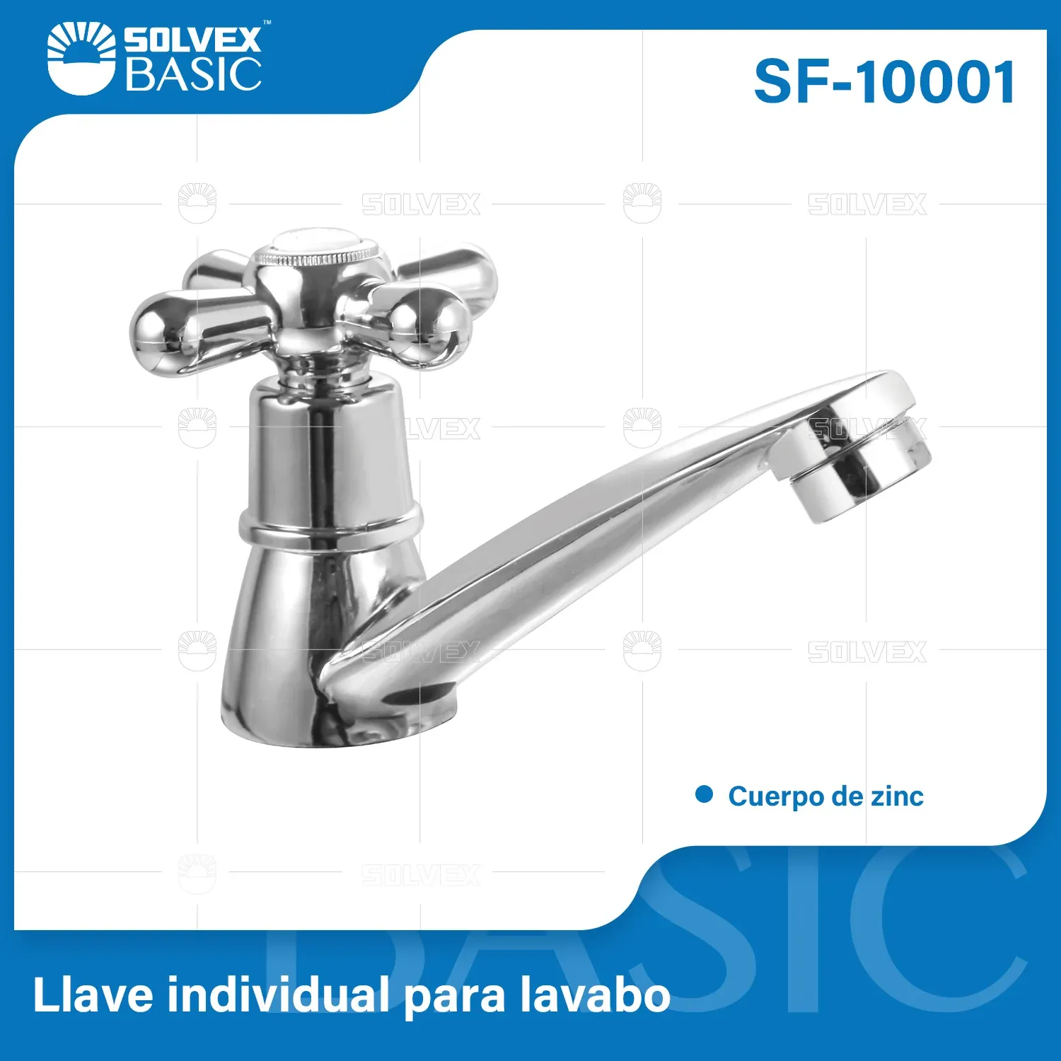 Llave individual para lavabo Solvex Cuerpo de zinc Maneral plastico