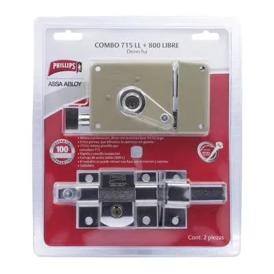 Combo de cerradura Phillips 715 + 800 Derecha Clasica