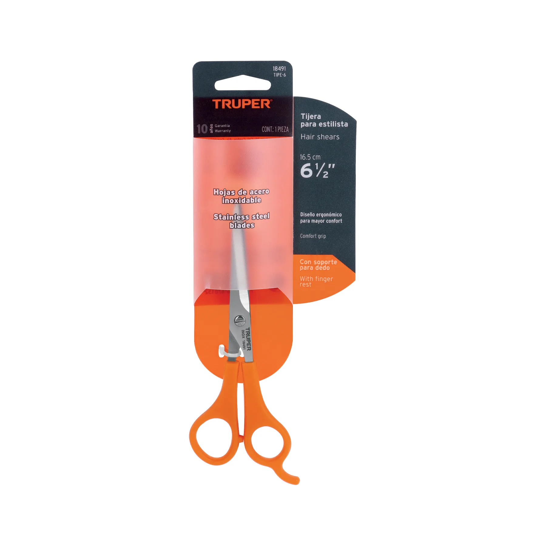 Tijeras 6 " (15 cm) Truper De estilista, con gancho