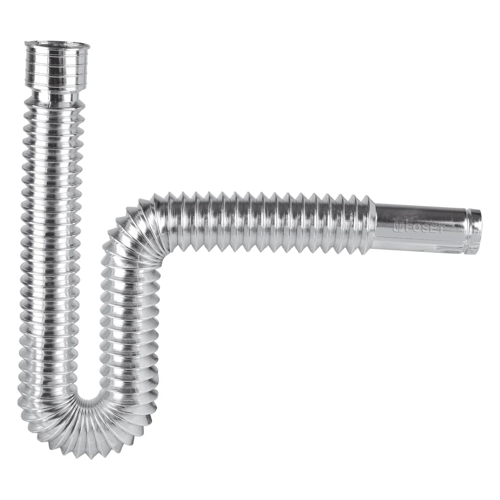 Cespol Foset PVC Flexible acabado cromo Sin contra Para fregadero y lavabo