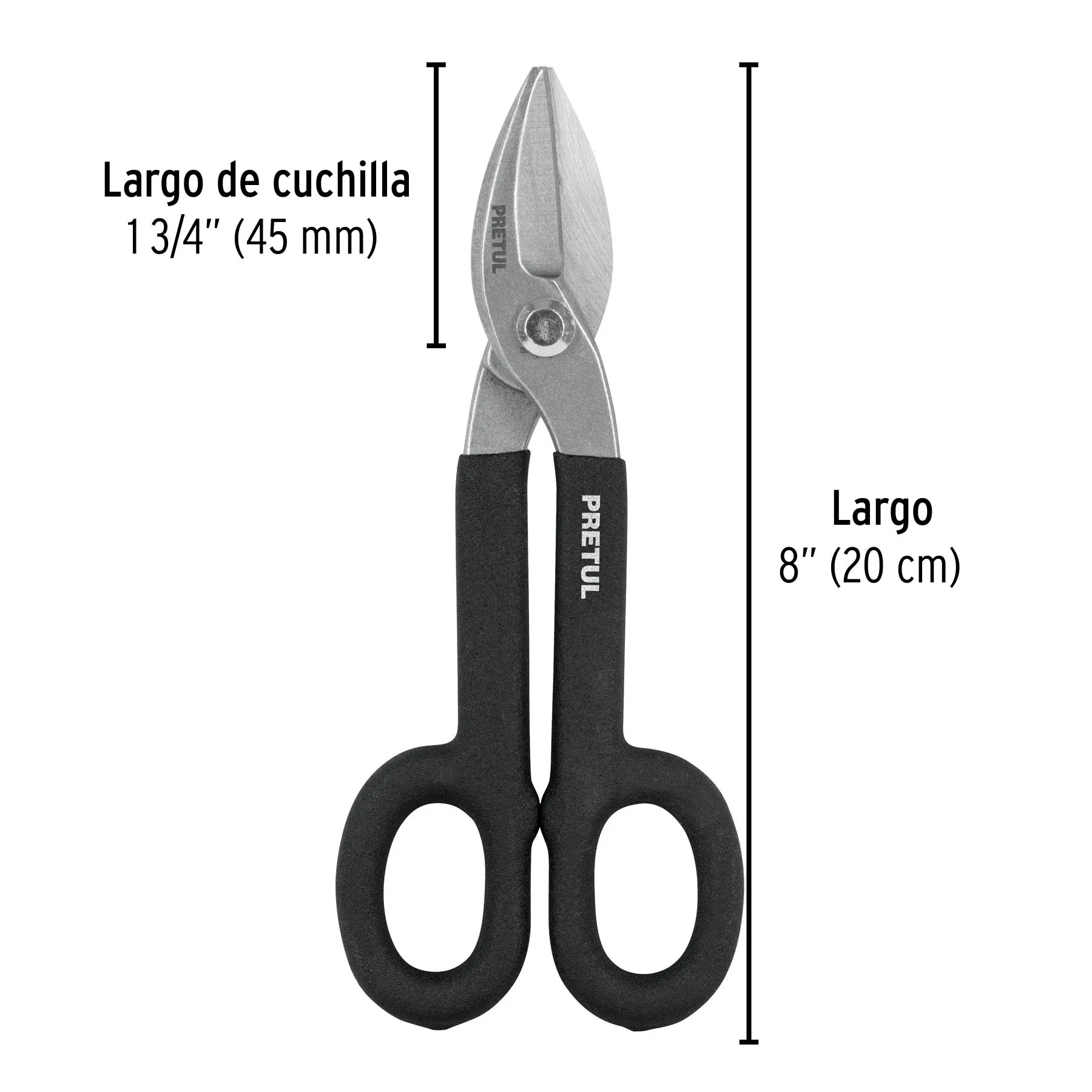 Tijeras 8 " (20 cm) Pretul Para hojalatero