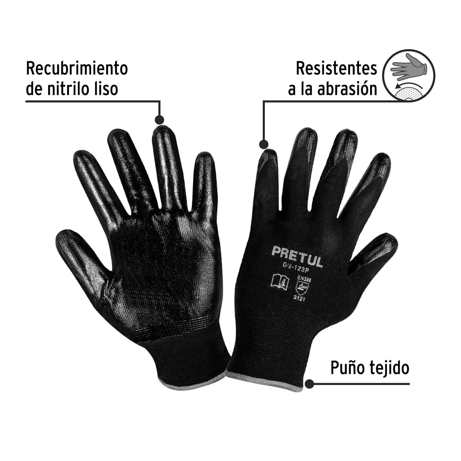 Guantes Pretul Nylon recubrimiento de nitrilo CH