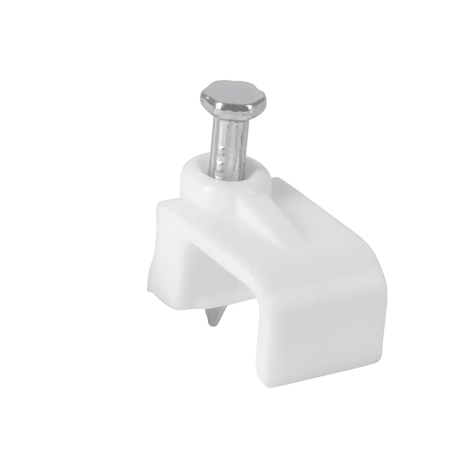Grapas para cable Blanca Volteck 6 x 9.5 mm Plana Por bolsa (20 pz)