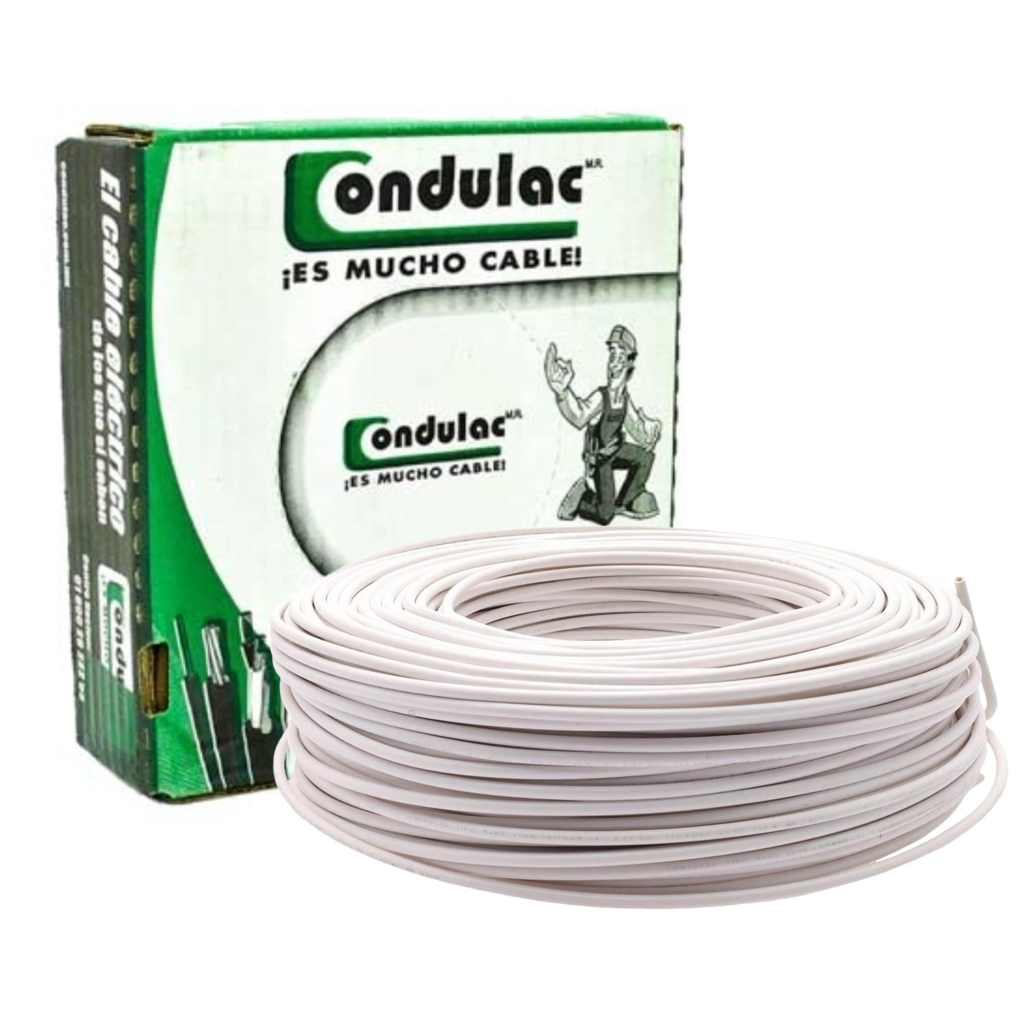 Cable sencillo #8 Blanco Condulact Por caja (100 m)