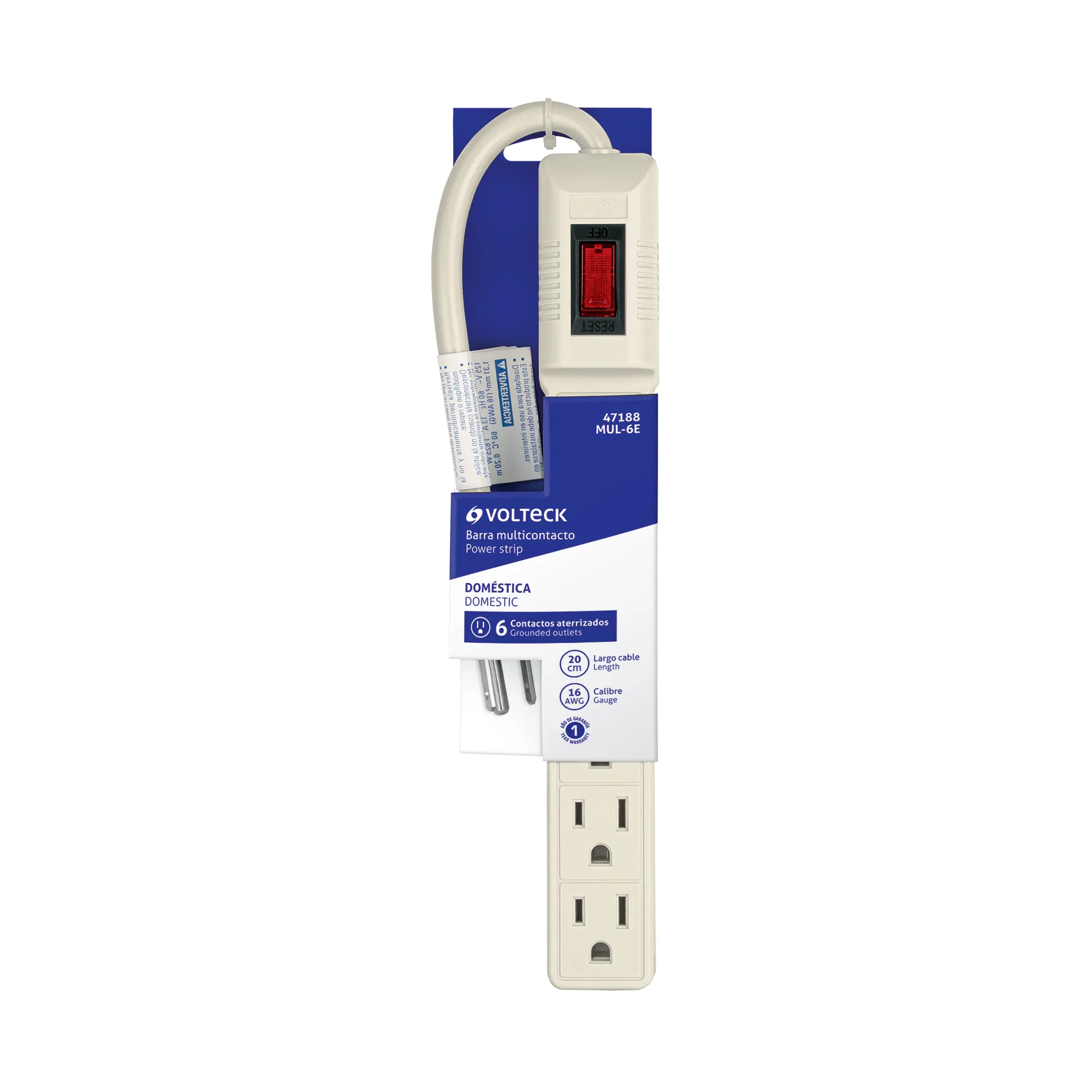 Multicontacto Volteck 6 Económico