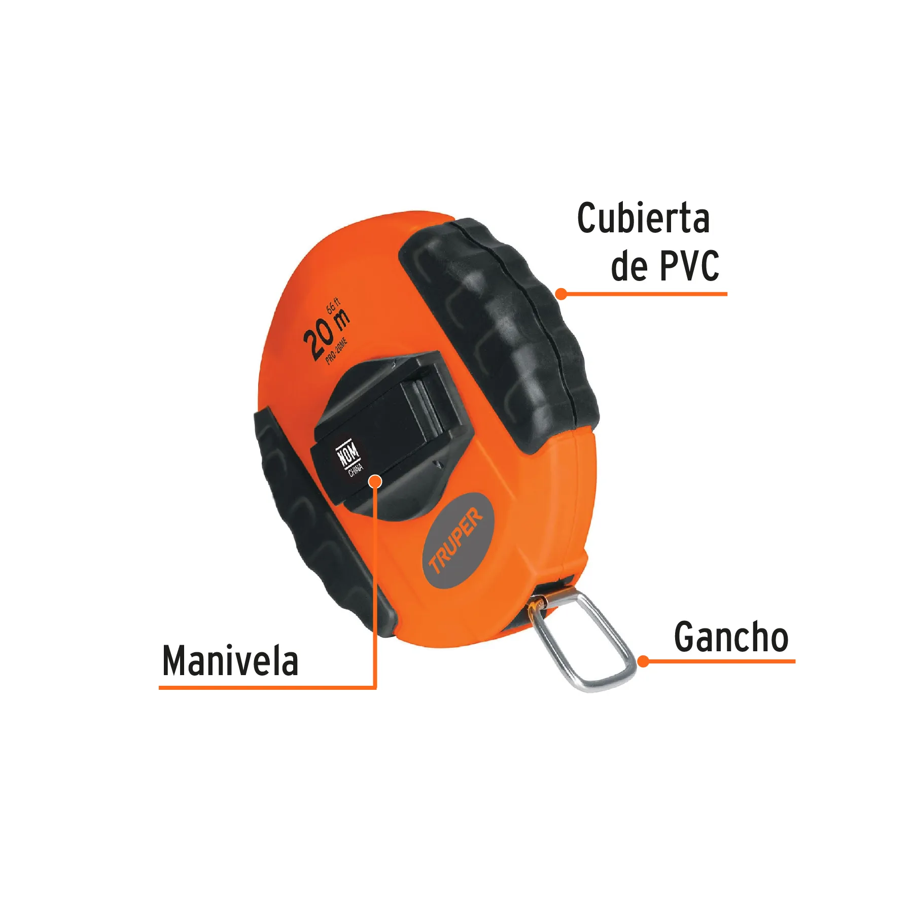 Cintas largas (20 m) Truper Metalica ,carcasa plastica