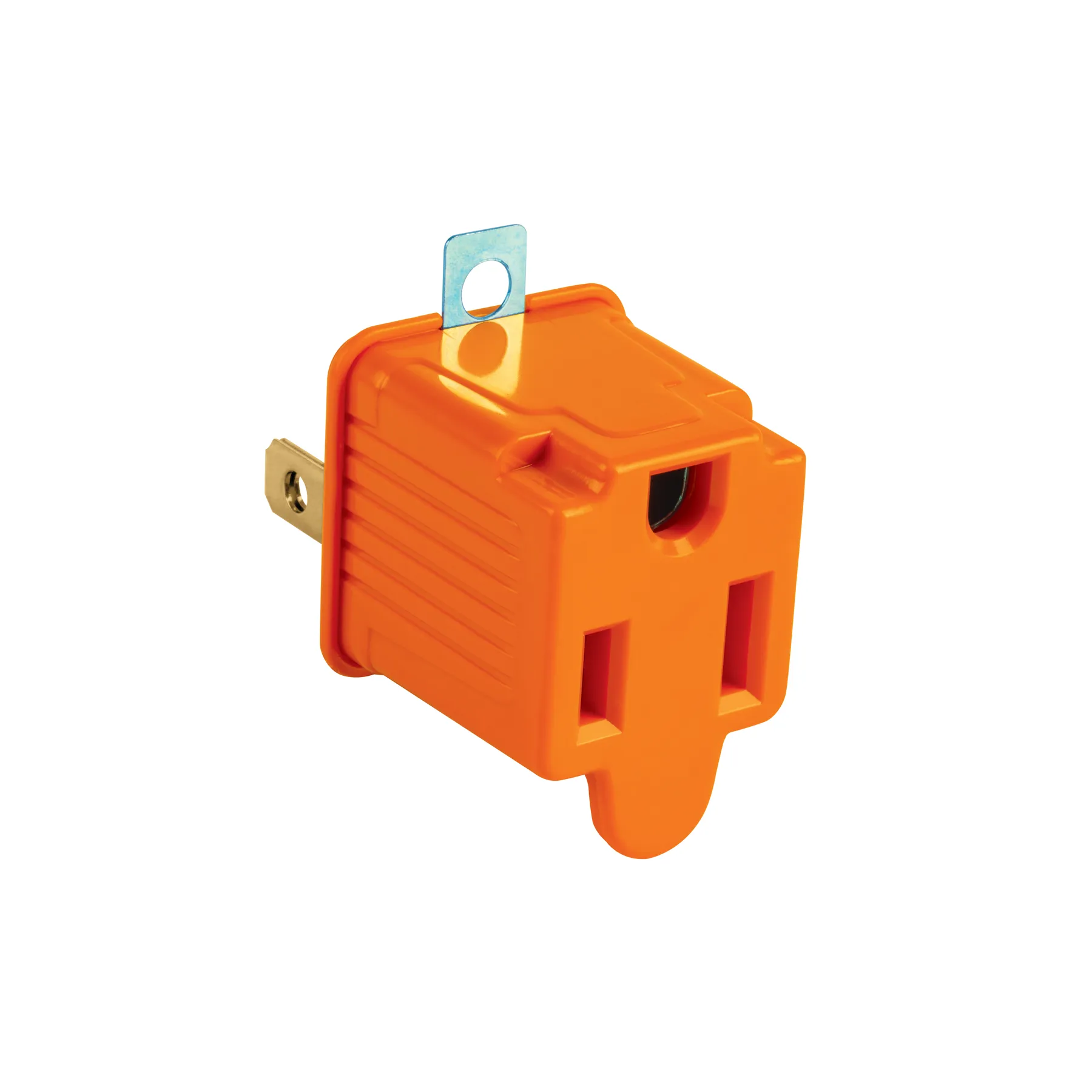 Clavija adaptadora de 3 a 2 Naranja Volteck