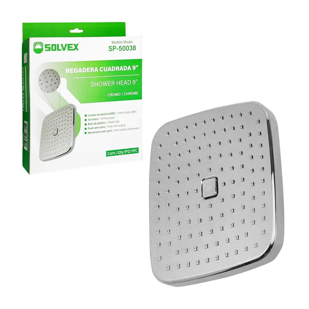 Regadera cuadrada Solvex 9 "