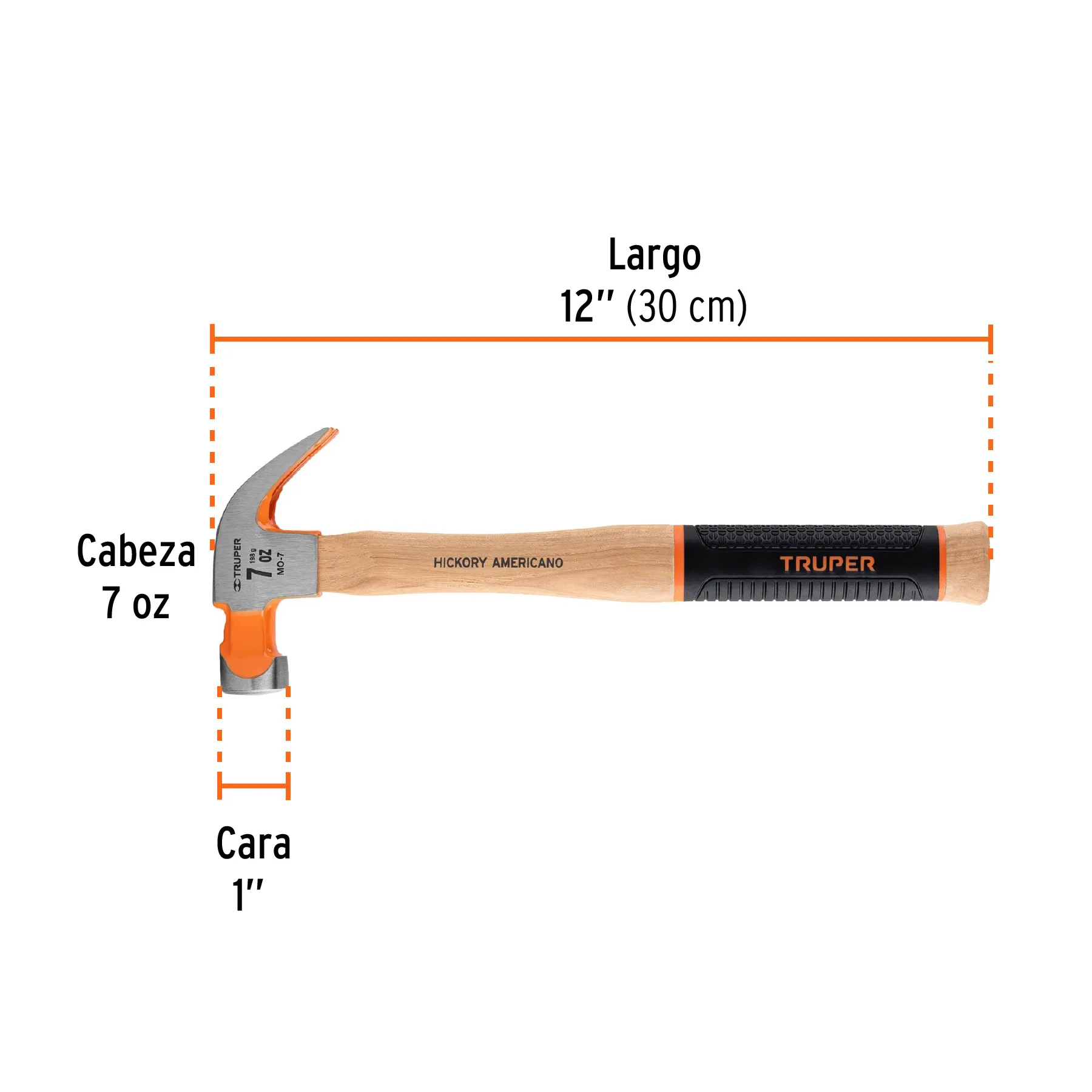 Martillo Truper 7 oz Mango de madera con Grip