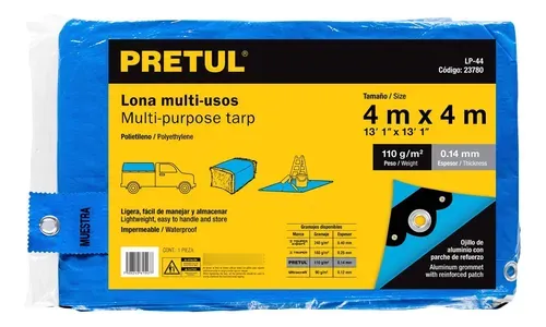 Lona 4 m Azul 4 m Pretul