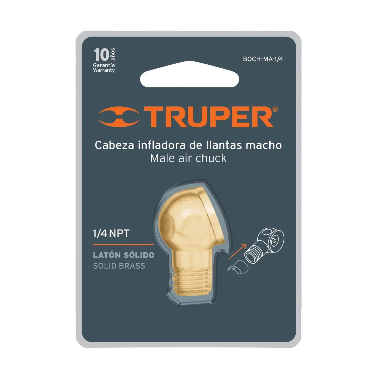 Cabeza infladora de llanta Truper Macho ( 1/4 NTP )