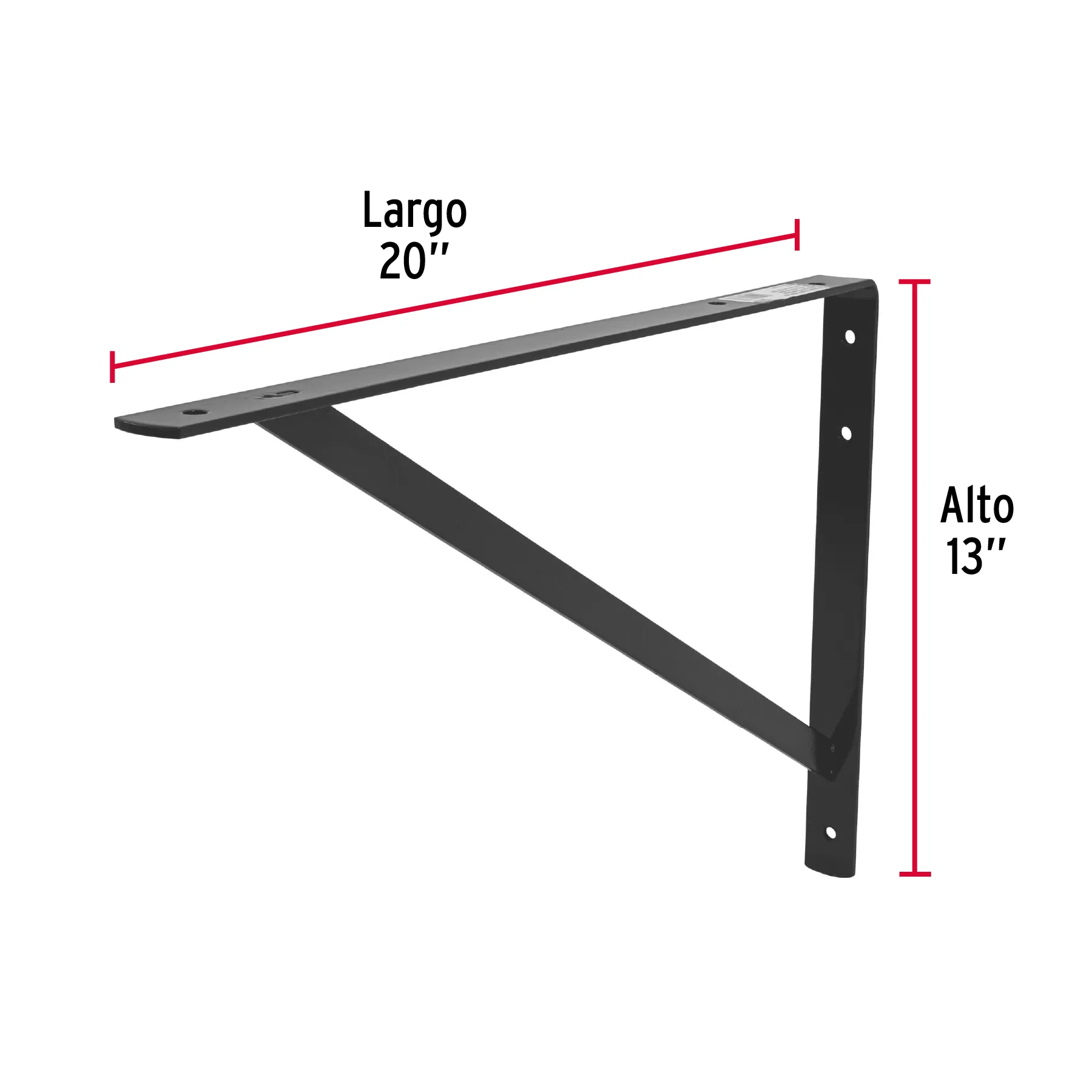 Mensula 13 " (32.5 cm) 500 kg Negra 20 " (60 cm) Fiero Reforzada