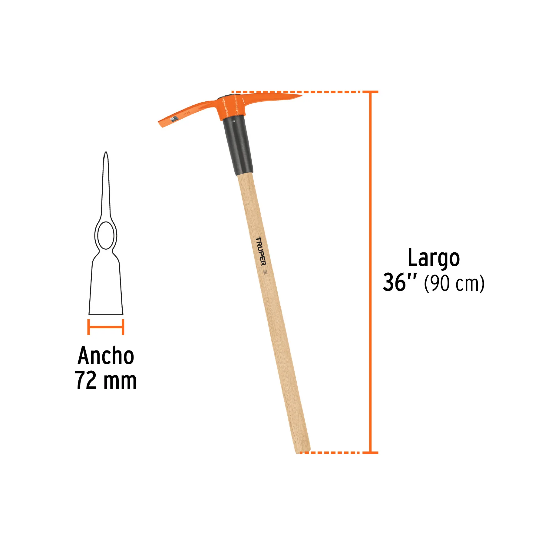 Talacho-pico 72 mm Truper Madera