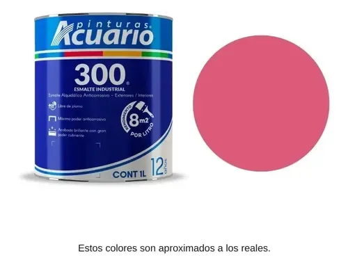 Pintura de esmalte Rosa acuario 1 L (1000 ml) Acuario 300