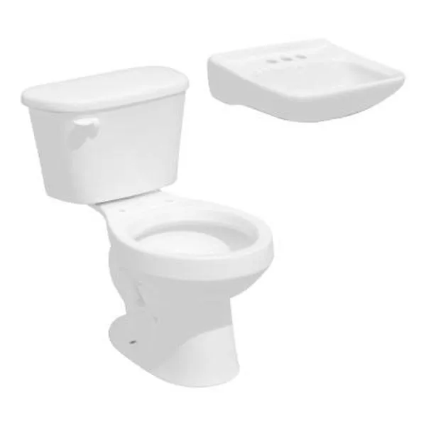 Juego de taza, tanque y lavabo Blanco