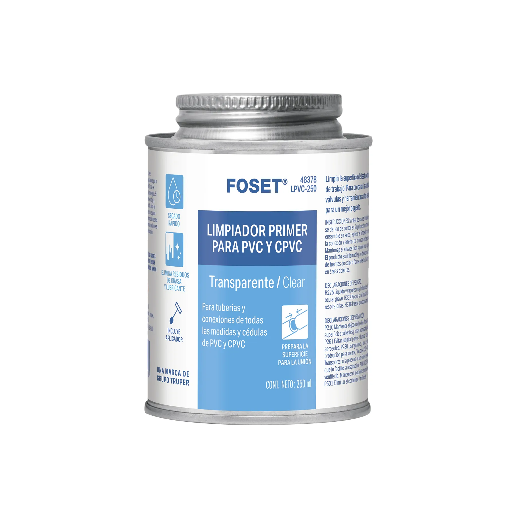 Limpiador para pvc 250 ml Foset