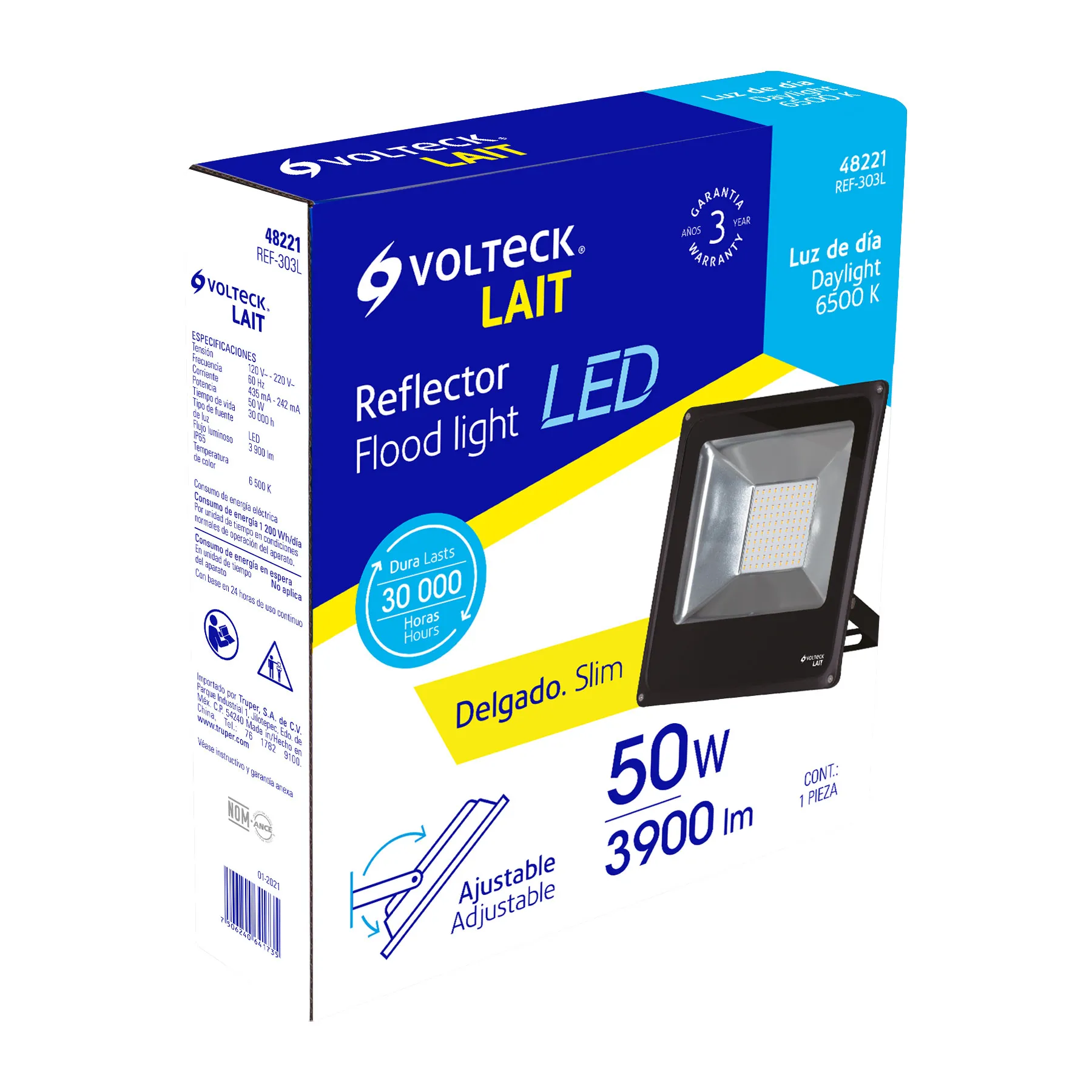 Reflector de led Truper 50 w Uso exterior