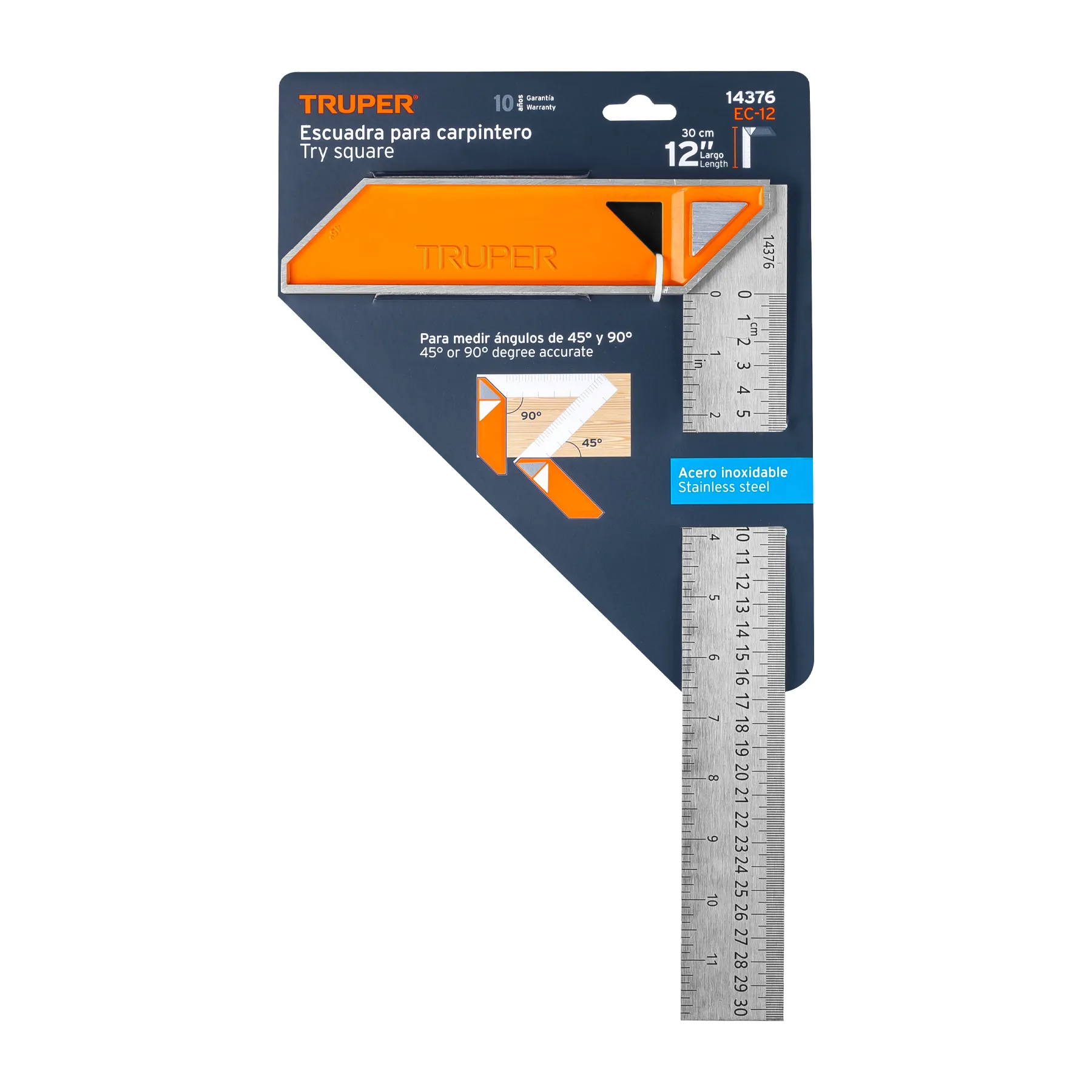 Escuadra 12 " (30 cm) Truper Mango de aluminio Para carpintero