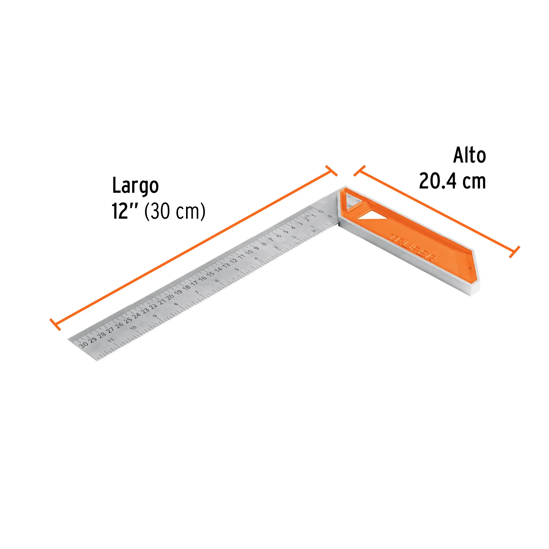 Escuadra 12 " (30 cm) Truper Mango de aluminio Para carpintero