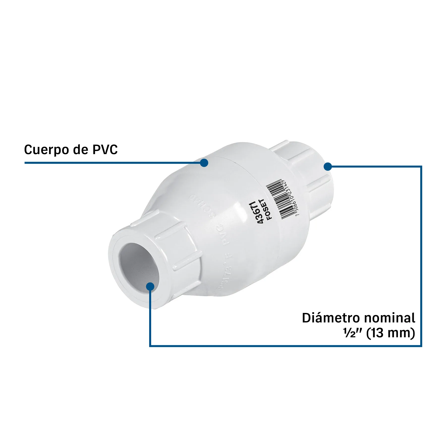 Válvula check Cementable Foset PVC 1/2 "