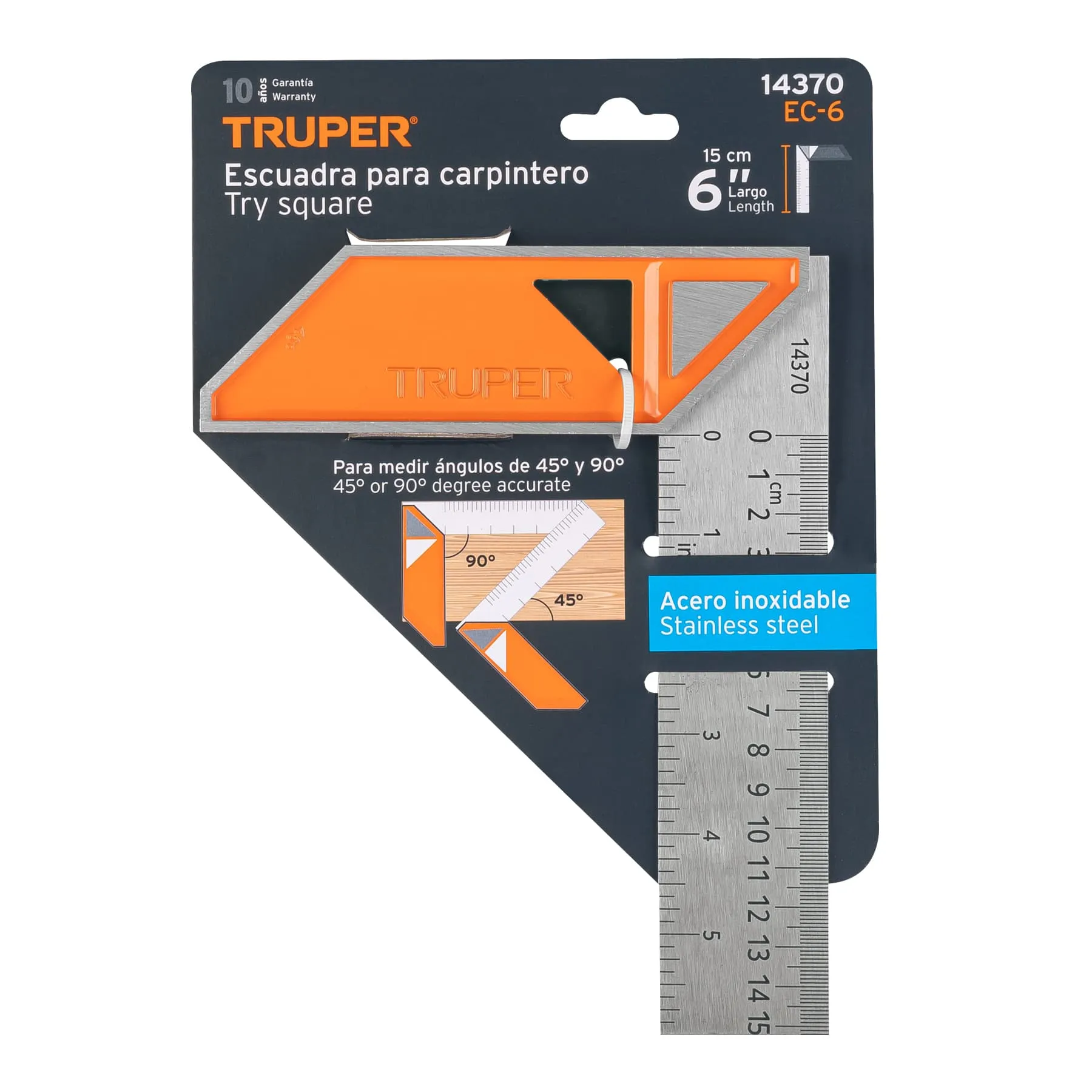 Escuadra 6 " (15 cm) Truper Mango de aluminio Para carpintero