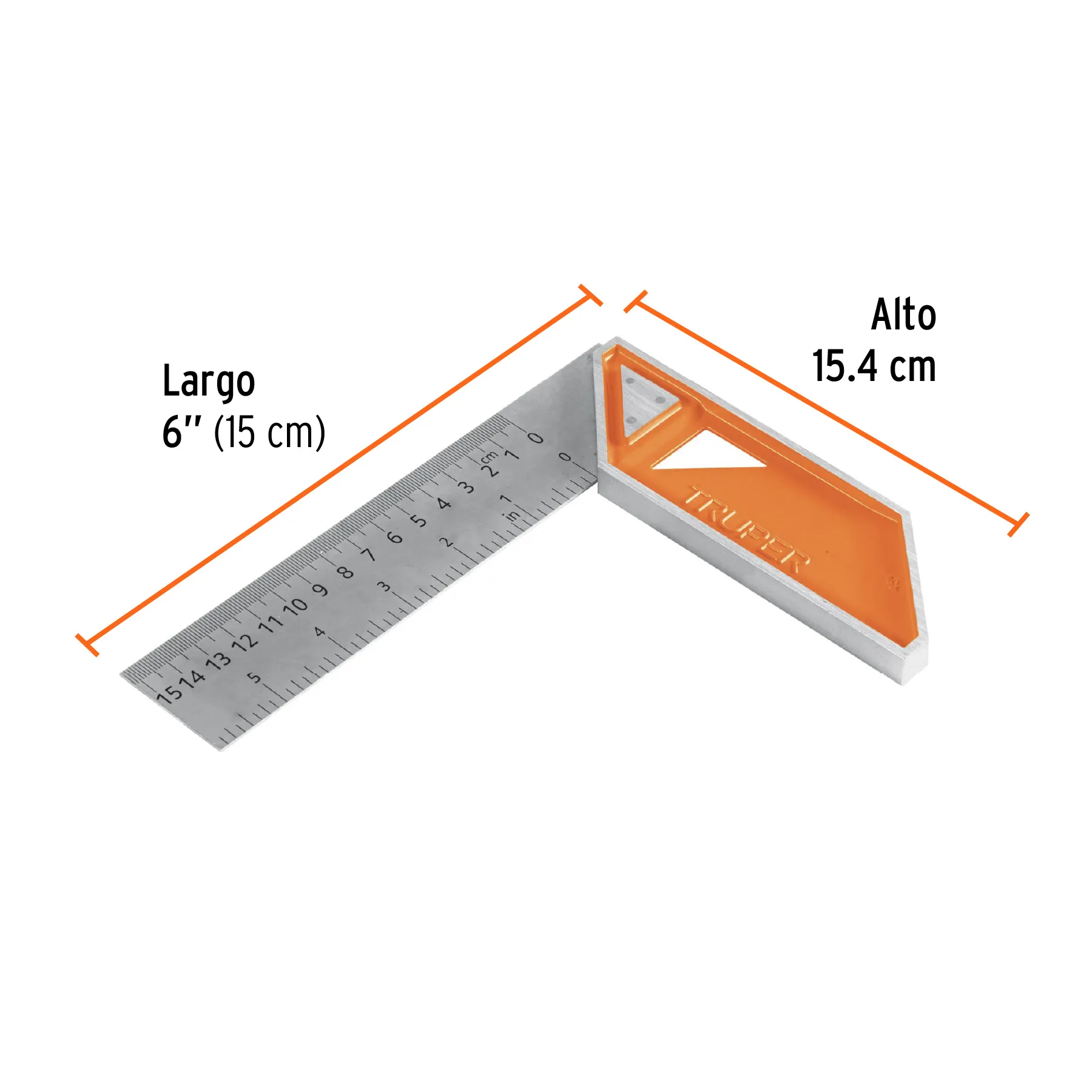 Escuadra 6 " (15 cm) Truper Mango de aluminio Para carpintero