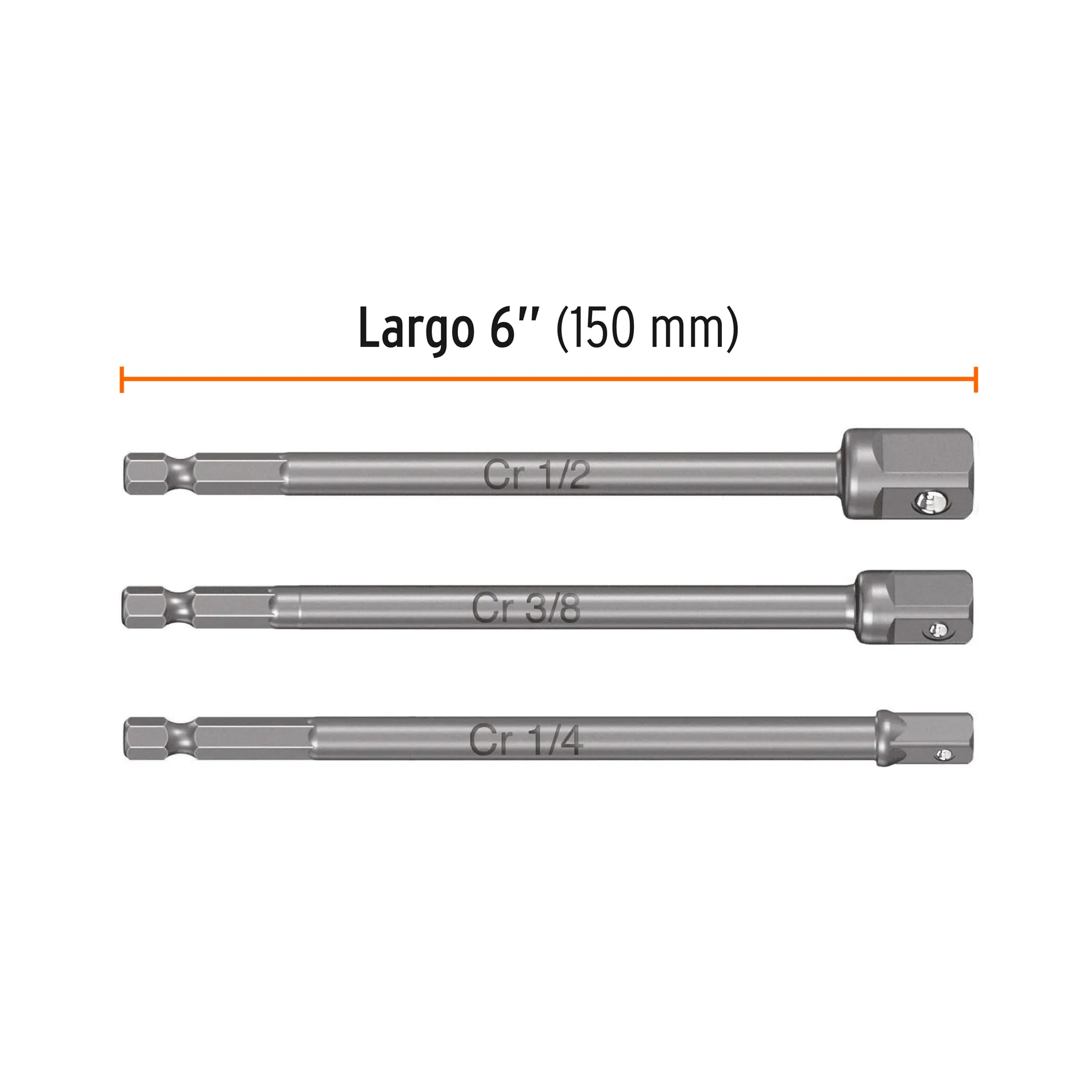 Juego de adaptadores de dado para taladro Largo (6 ") (150 mm) Truper