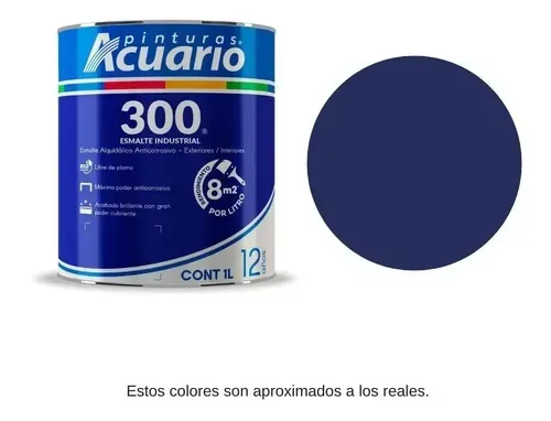 Pintura de esmalte Azul intenso 1 L (1000 ml) Acuario 300