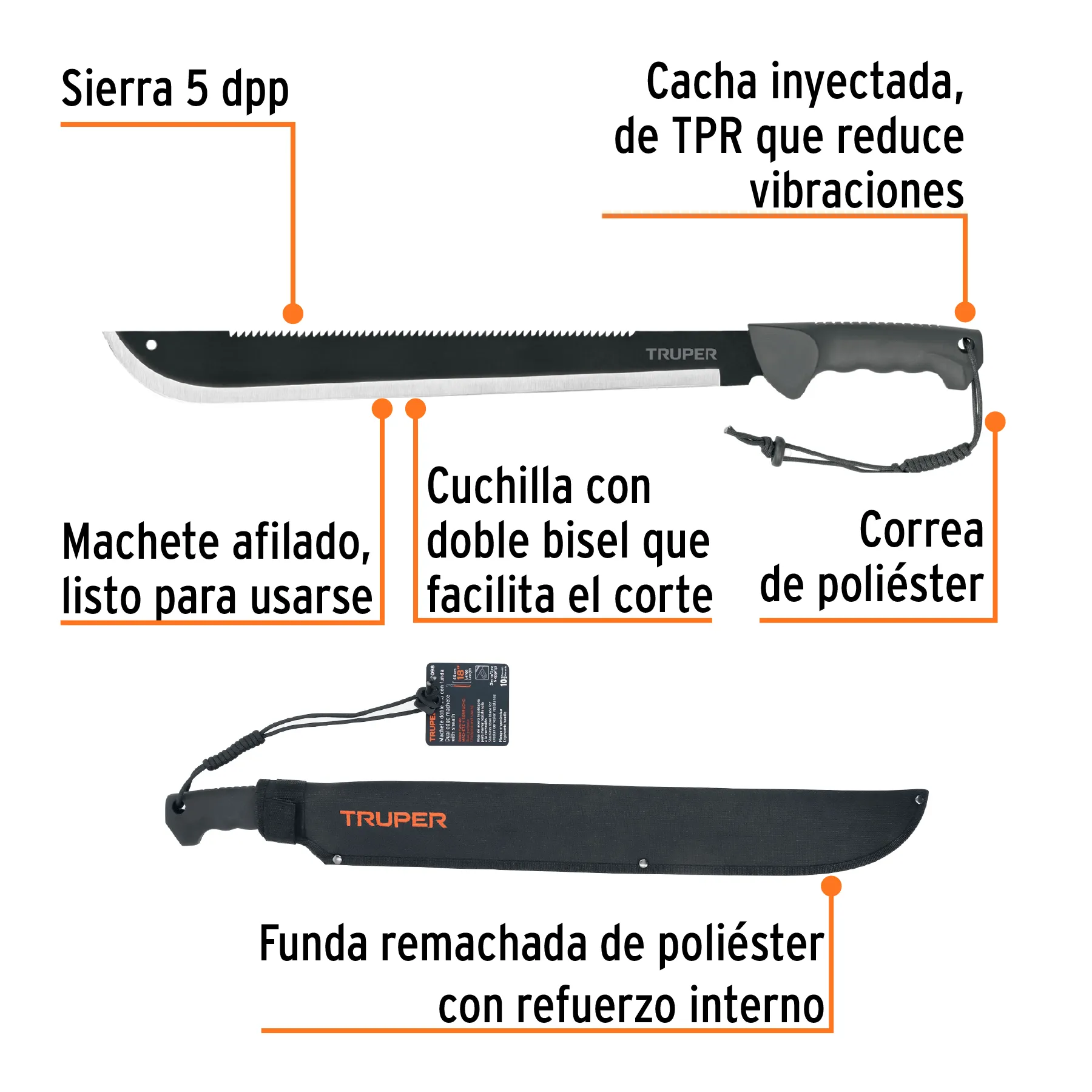 Machete 18 " Truper Doble filo