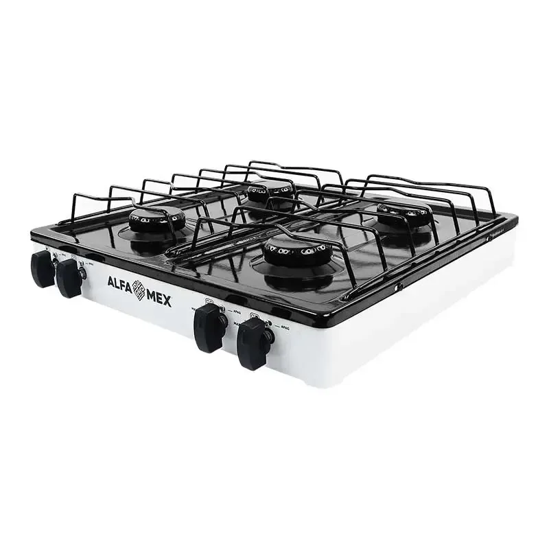 Estufa de mesa Blanca Alfa-mex 4 quemadores