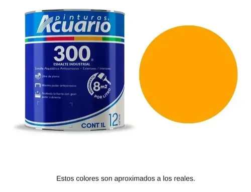 Pintura de esmalte Amarillo cromo 1 L (1000 ml) Acuario 300
