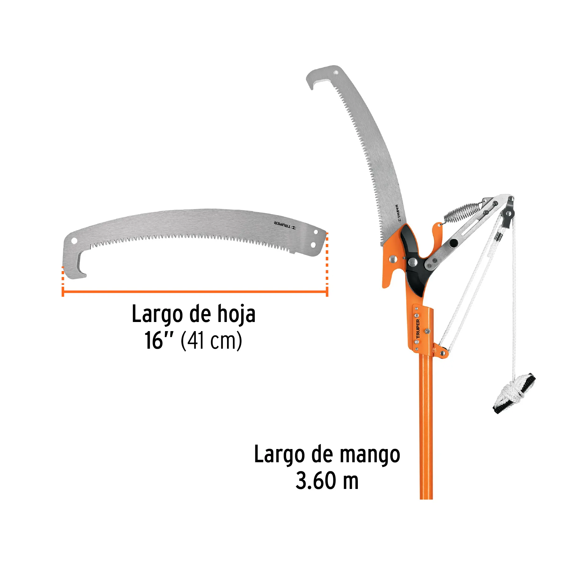 Cortador de ramas con mango telescópico 3.60 M Truper