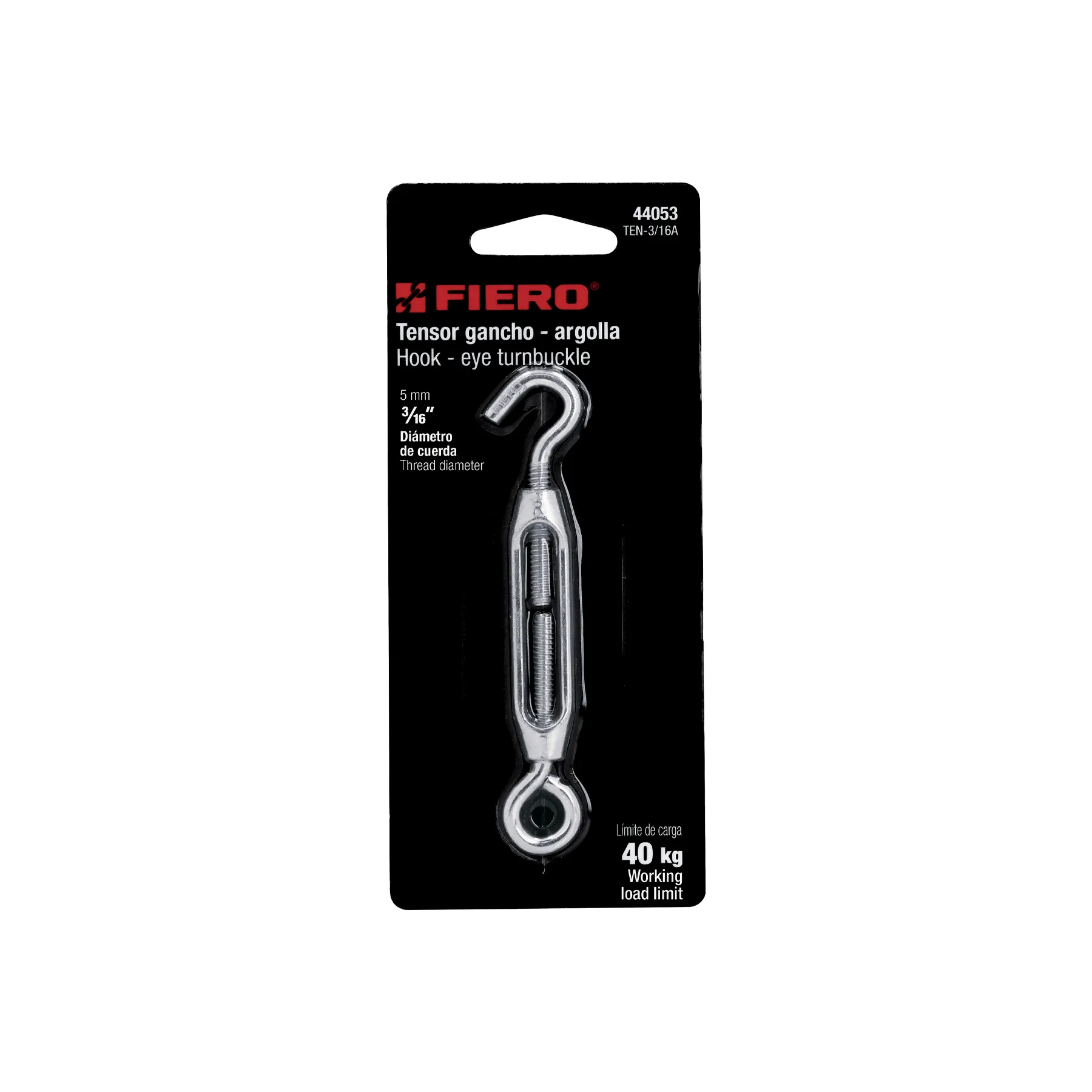 Tensor 3/16 " (5 mm) Fiero Acero Gancho - Argolla
