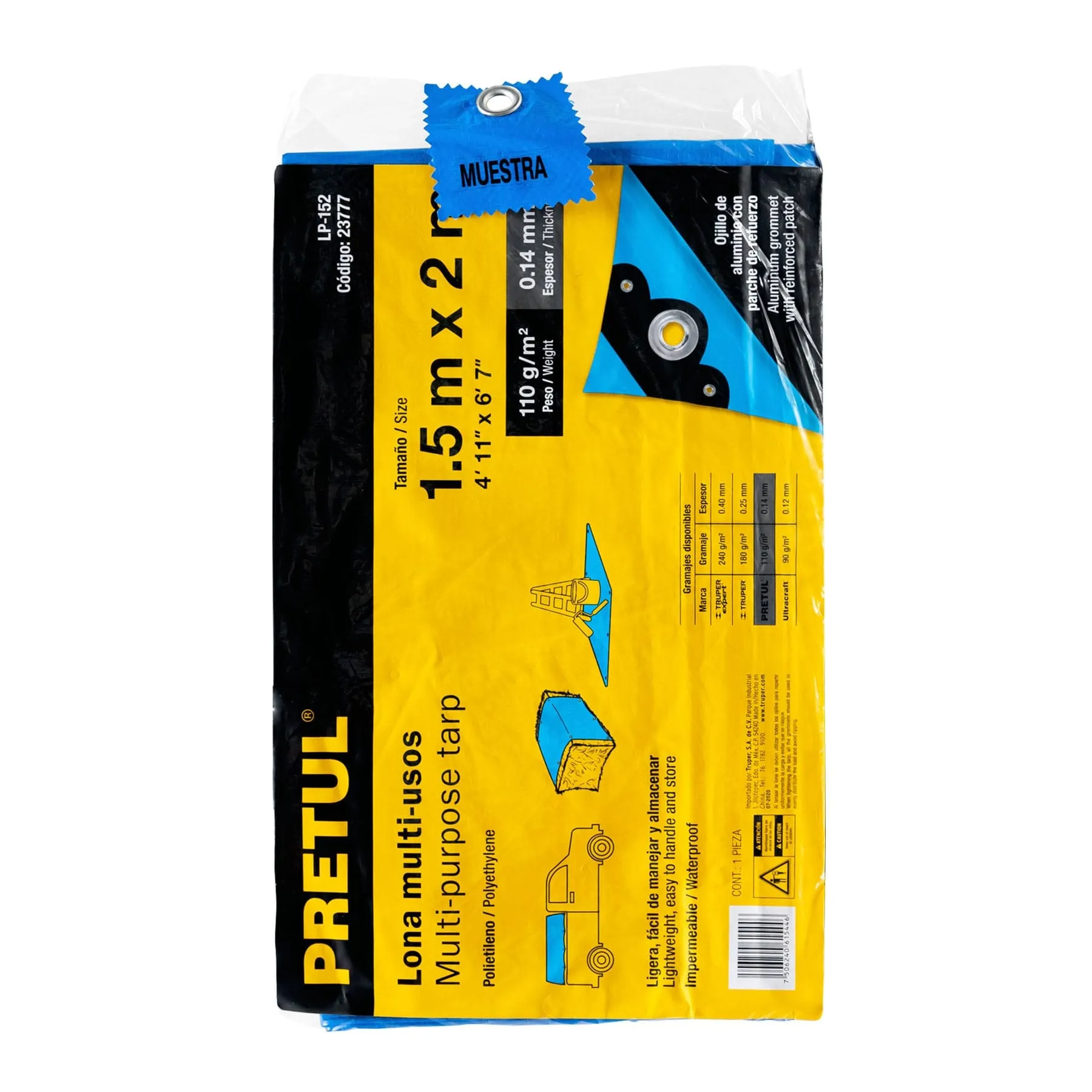 Lona 1.5 m Azul 2 m Pretul